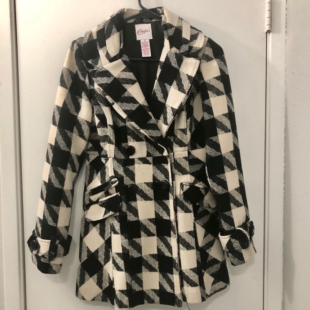 Candie’s Black & White Button Up Coat